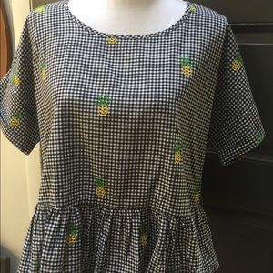 Women’s Girl Crazy Gingham Blouse Size M
